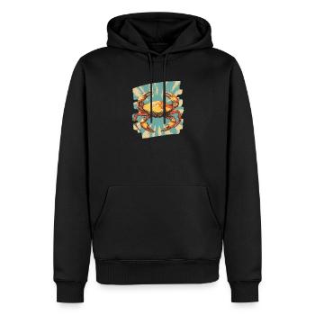 Krabbe Retro - Männer Premium Bio Hoodie - Schwarz - Vorne - Nico (187cm)