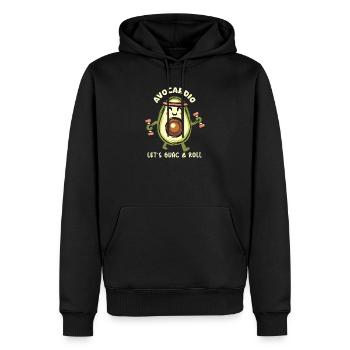 Avocardio – Let’s Guac & Roll! Symbol - Männer Premium Bio Hoodie - Schwarz - Vorne - Nico (187cm)