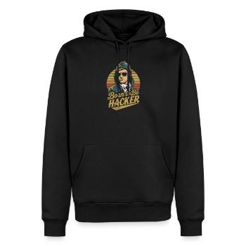 Born to Be Hacker – Computer Science Nerd IT - Men’s Premium Organic Hoodie - black - Front - Nico (187cm)