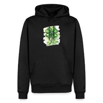 Trèfle de la Saint-Patrick - Sweat à capuche Premium bio Homme - noir - Devant - Nico (187cm)