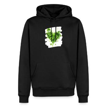 Saint-Patrick Shamrock Heart - Sweat à capuche Premium bio Homme - noir - Devant - Nico (187cm)