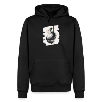Surfer - Männer Premium Bio Hoodie - Schwarz - Vorne - Nico (187cm)