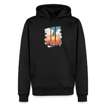 Citrouille - Sweat à capuche Premium bio Homme - noir - Devant - Nico (187cm)