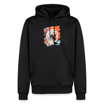 Eisbär Graffiti Sprayer - Männer Premium Bio Hoodie - Schwarz - Vorne - Nico (187cm)