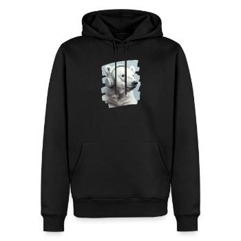 Eisbär - Männer Premium Bio Hoodie - Schwarz - Vorne - Nico (187cm)