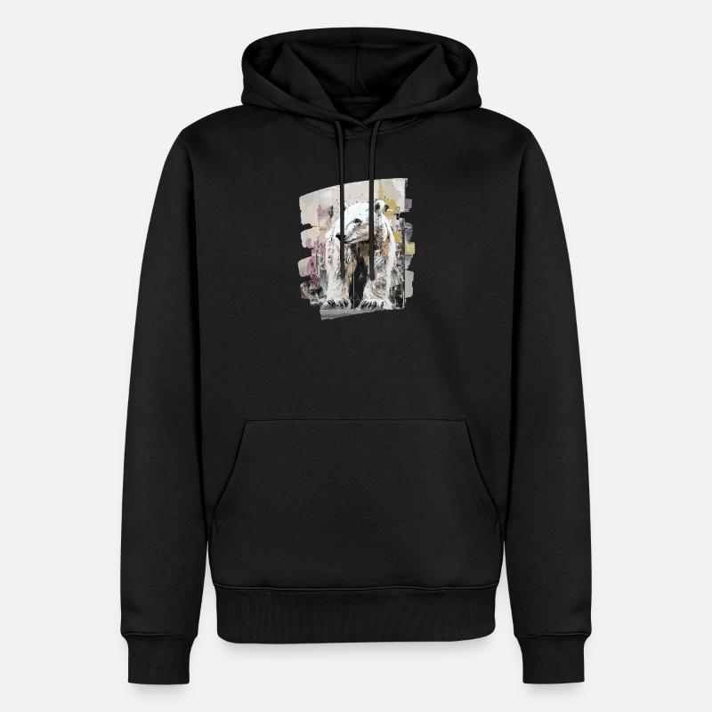 Eisbär Graffiti Sprayer - Männer Premium Bio Hoodie - Schwarz