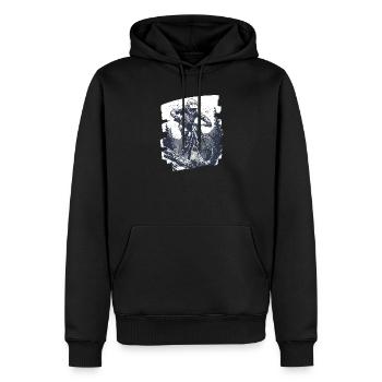Vététistes Descente Montagne Cyclisme - Sweat à capuche Premium bio Homme - noir - Devant - Nico (187cm)