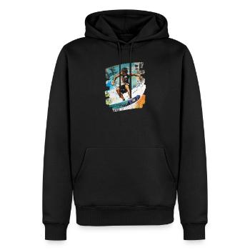 Surfergirl,Surfer,Surfer Design,Surf Shirt,Wellenr - Männer Premium Bio Hoodie - Schwarz - Vorne - Nico (187cm)