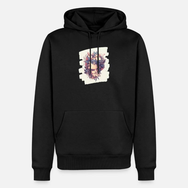 Printemps Printemps Début Fleurs - Sweat à capuche Premium bio Homme - noir