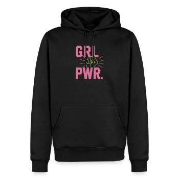 Femmes Pouvoir GRL PWR Fille Patriarcat Féminisme - Sweat à capuche Premium bio Homme - noir - Devant - Nico (187cm)