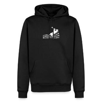 Suricate musical avec trompette et partitions - Sweat à capuche Premium bio Homme - noir - Devant - Nico (187cm)