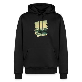 Wellen und Meer - Männer Premium Bio Hoodie - Schwarz - Vorne - Nico (187cm)