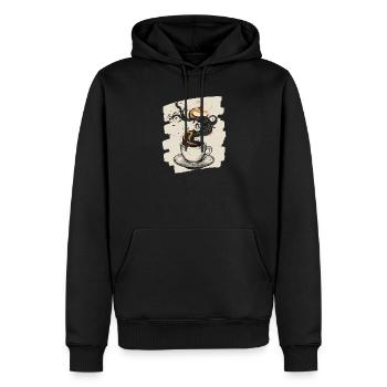 Kaffee Coffee Kaffeeliebhaber - Männer Premium Bio Hoodie - Schwarz - Vorne - Nico (187cm)