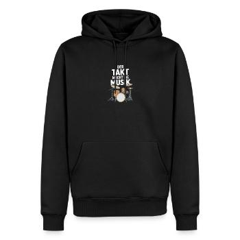 Der Takt macht die Musik Schlagzeug Drums - Männer Premium Bio Hoodie - Schwarz - Vorne - Nico (187cm)