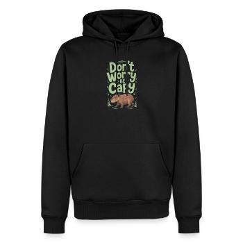 Capybara Dont Worry Be Capy Wasserschwein Nagetier - Männer Premium Bio Hoodie - Schwarz - Vorne - Nico (187cm)