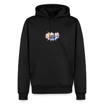 Trompette colorée Aquarelle Aquarelle Peinture Splash - Sweat à capuche Premium bio Homme - noir - Devant - Nico (187cm)