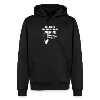 Oh schau, der letzte Nerv meiner Frau lustig - Männer Premium Bio Hoodie - Schwarz - Vorne - Nico (187cm)