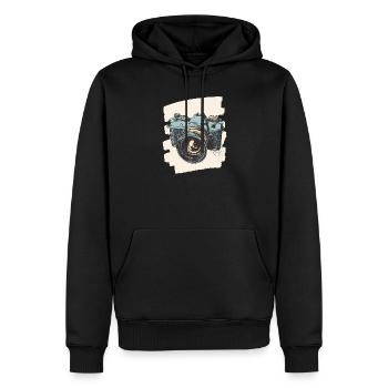 Appareil photo Appareil photo Photographe Femme Photographe - Sweat à capuche Premium bio Homme - noir - Devant - Nico (187cm)