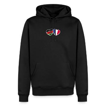 Kenia Frankreich Herz Liebe Flagge Kenianer - Männer Premium Bio Hoodie - Schwarz - Vorne - Nico (187cm)