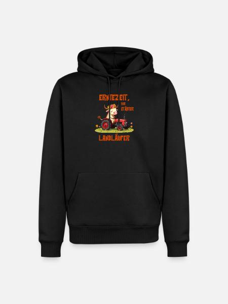 Erntezeit Landläufer - Männer Premium Bio Hoodie - Schwarz