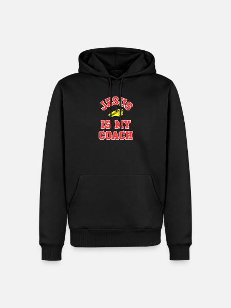 Jesus as a Coach Motivational Design - Men’s Premium Organic Hoodie - black
