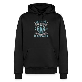 Ehrung des individuellen T-Shirt-Designs für Väter - Männer Premium Bio Hoodie - Schwarz - Vorne - Nico (187cm)