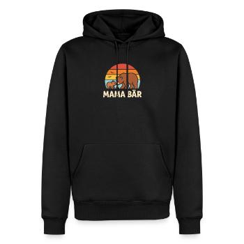 Mama Bear Retro Sunset Cute Mother Child - Men’s Premium Organic Hoodie - black - Front - Nico (187cm)
