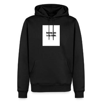 Running Late – Fitness Level: Zero - Sweat à capuche Premium bio Homme - noir - Devant - Nico (187cm)
