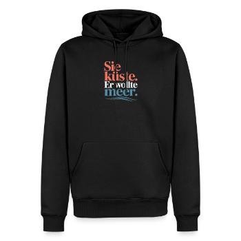 Vous côte Il voulait mer plage amour vague surfeur - Sweat à capuche Premium bio Homme - noir - Devant - Nico (187cm)