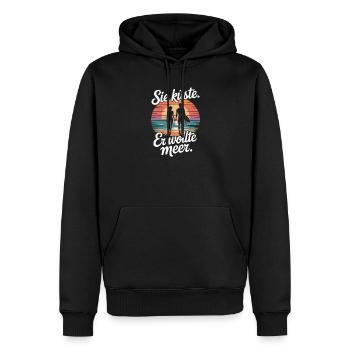 Vous côte Il voulait mer plage amour vague surfeur - Sweat à capuche Premium bio Homme - noir - Devant - Nico (187cm)
