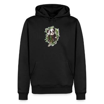 Ours panda mignon - Sweat à capuche Premium bio Homme - noir - Devant - Nico (187cm)