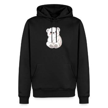 Polarbär Illustration – Arktisches Tiermotiv - Männer Premium Bio Hoodie - Schwarz - Vorne - Nico (187cm)