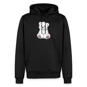 Illustration d’ours polaire – Motif d’animal arctique - Sweat à capuche Premium bio Homme - noir - Devant - Nico (187cm)