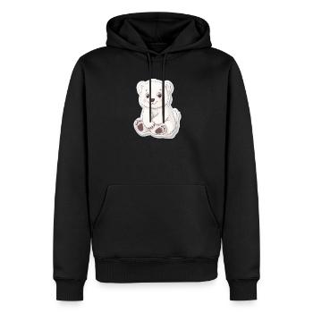 Illustration d’ours polaire – Motif d’animal arctique - Sweat à capuche Premium bio Homme - noir - Devant - Nico (187cm)