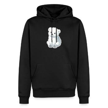 Illustration d’ours polaire – Motif d’animal arctique - Sweat à capuche Premium bio Homme - noir - Devant - Nico (187cm)