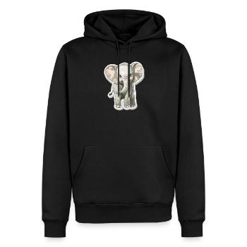 Éléphant mignon – idée cadeau pour les amoureux des animaux - Sweat à capuche Premium bio Homme - noir - Devant - Nico (187cm)