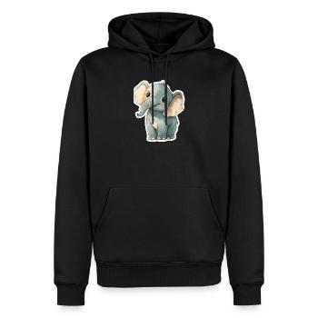 Éléphant mignon – idée cadeau pour les amoureux des animaux - Sweat à capuche Premium bio Homme - noir - Devant - Nico (187cm)