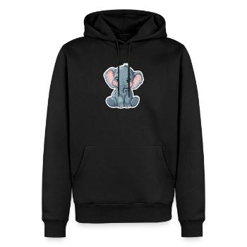 Elefant - Männer Premium Bio Hoodie - Schwarz - Vorne - Nico (187cm)