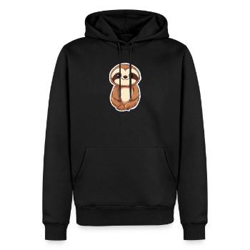 Paresse - Sweat à capuche Premium bio Homme - noir - Devant - Nico (187cm)