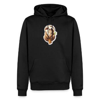 Paresse - Sweat à capuche Premium bio Homme - noir - Devant - Nico (187cm)