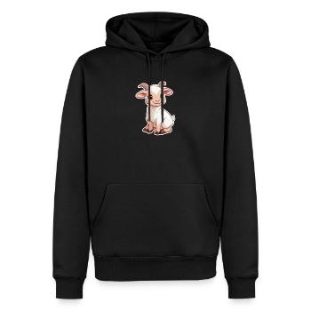 Chèvre - Sweat à capuche Premium bio Homme - noir - Devant - Nico (187cm)