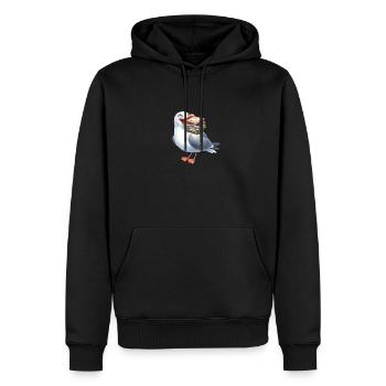 Mer du Nord Mer Baltique Mouette Mouettes Hareng maritime - Sweat à capuche Premium bio Homme - noir - Devant - Nico (187cm)