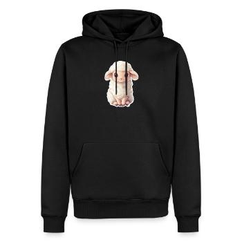 Mouton - Sweat à capuche Premium bio Homme - noir - Devant - Nico (187cm)