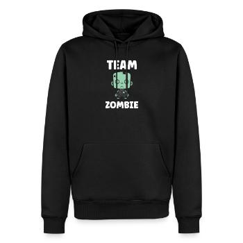 Energetische Zombie-Minimalistische Illustration - Männer Premium Bio Hoodie - Schwarz - Vorne - Nico (187cm)