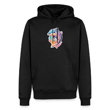 Dauphin - Sweat à capuche Premium bio Homme - noir - Devant - Nico (187cm)