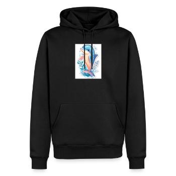 Dauphin - Sweat à capuche Premium bio Homme - noir - Devant - Nico (187cm)