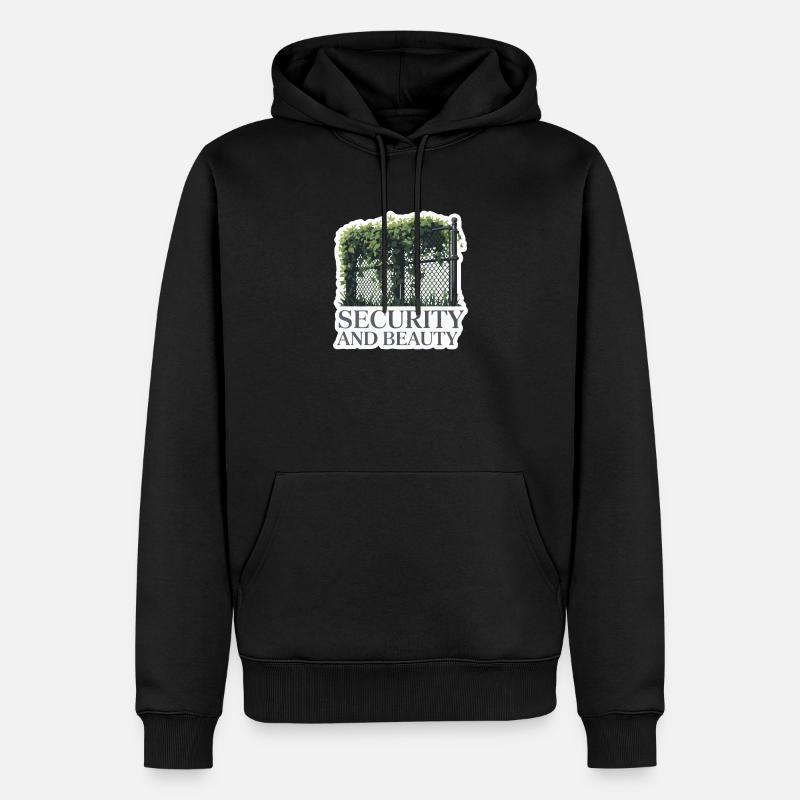 Conception de clôture de jardin surveillée - Sweat à capuche Premium bio Homme - noir