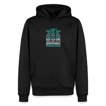 Conception de devis pour Asset Protection Manager - Sweat à capuche Premium bio Homme - noir - Devant - Nico (187cm)