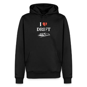 Design Drift Rennwagen Leidenschaft - Männer Premium Bio Hoodie - Schwarz - Vorne - Nico (187cm)