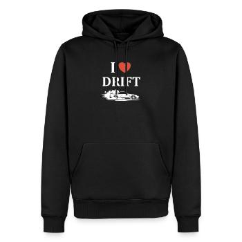 Leidenschaftliches Drift-Car-Design - Männer Premium Bio Hoodie - Schwarz - Vorne - Nico (187cm)
